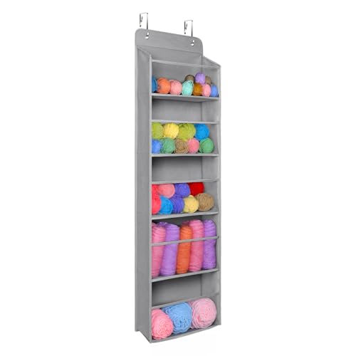 Univivi Yarn Storage Organizer - Hanging 5-Layer Knitting Bag for Crochet Supplies, Nursery, Bedroom, Pantry, Closet