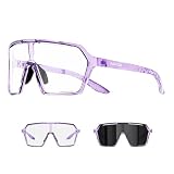 KAPVOE Gafas de Ciclismo Fotocromáticas Hombre Mujer TR90 Gafas de Sol Deportivas Running Transparente Gafas MTB Protección UV 400 Gafas Bicicleta Montaña Gafas Bici Gafas BTT Ciclista Negro 04