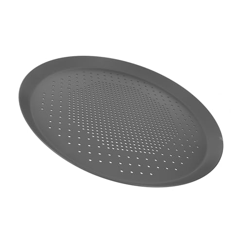 iplusmile 加厚硬膜パンチング付き丸型ピザパン ノンスティック加工 耐熱アルミ合製 業務用キッチン用多機能ベーキングトレイ