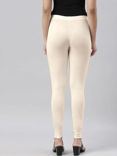 Image of JUNEBERRY Cotton Lycra Skinny Fit Leggings for Women & Girls (Sizes: S to 2XL) (Colors: Black, Beige, White, Grey, Brown, Pink & Wine)