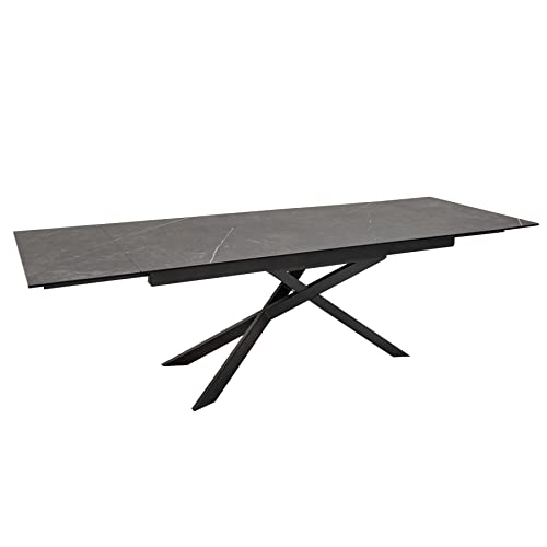 invicta INTERIOR Ausziehbarer Esstisch Euphoria 180-220-260cm Graphit Keramik Made in Italy