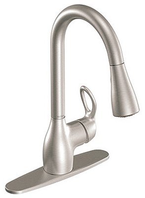 Moen CA87011SRS Kitchen Faucet, Single Handle, Spot-Resistant Stainless Steel, Pull-Out Sprayer - Quantity 22