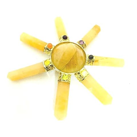 Indian Art Design 7 Point Calcite Cone Energy Generator Egyptian Extender Reiki Healing Spiritual Gift Cover