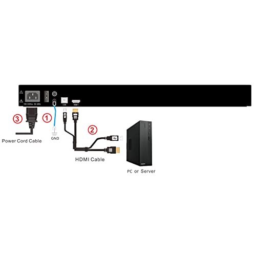Image of Rack Mount KVM Console 17.3 inch Full HD 1080p, Single Port HDMI KVM with 17.3-Inch Rackmount Monitor and Keyboard Touchpad, 1U LCD Drawer 1920 x 1080 @60Hz Resolution, 50,000 MTBF, Cable Included
