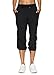 RBX Active Capri Pants for Women Joggers Stretch Lightweight Women’s Casual Pant Jet Black M