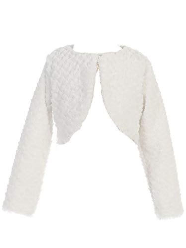 Faux Fur Cozy Pearl Button Sweater Bolero Jacket Shrug Covers