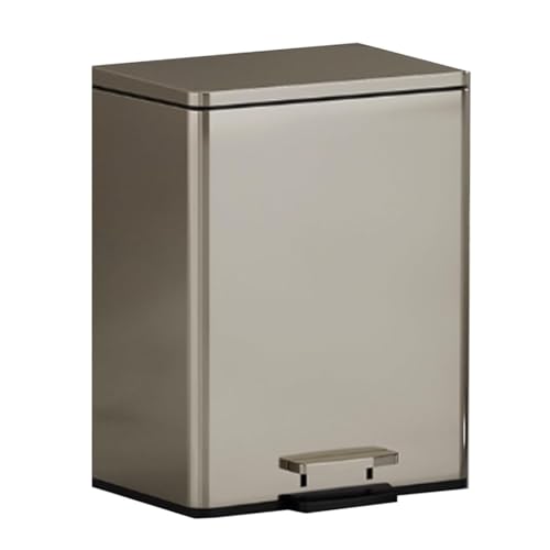 High Capacity Stainless Steel Rectangle Trash Can - 15L Kitchen,