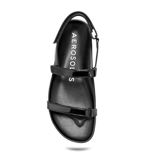 Aerosoles Women's LIANA Flat Footbed Sandal, Black Patent, 10M by Aerosoles - Used condition - Image 6