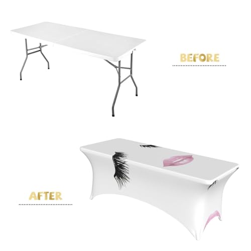 Nappe de table extensible pour mariage et réception en élasthanne imprimé blanc