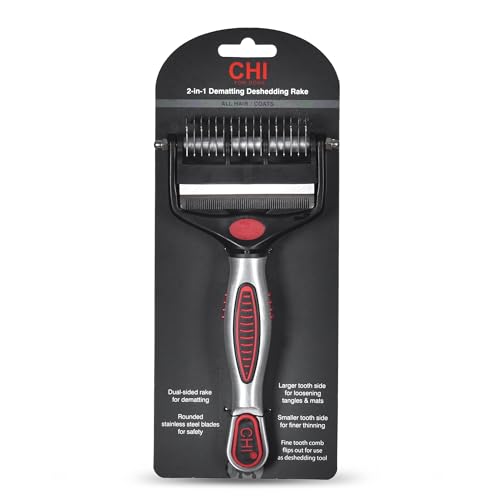 CHI for Dogs 2-in-1 Dematting and Deshedding Rake Tool