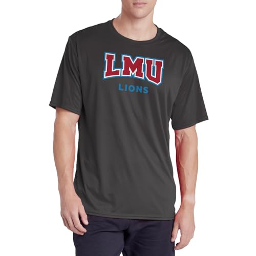 Campus Lab Loyola Marymount University Adult Men's Sport Active T-Shirt Primary Logo, Charcoal, Medium
