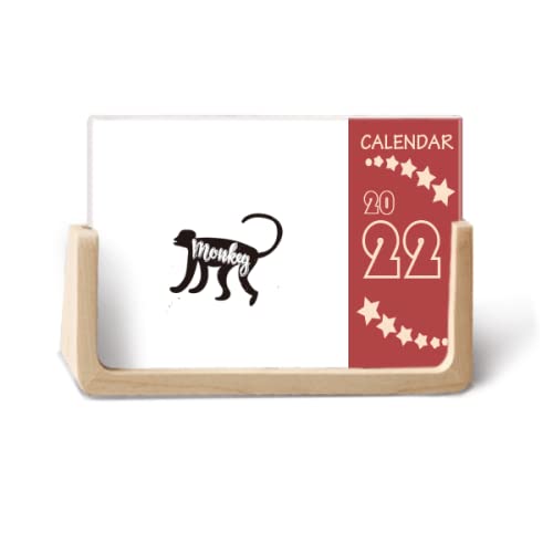 Calendrier de bureau 2022 singe noir et blanc original pour décorer votre espace