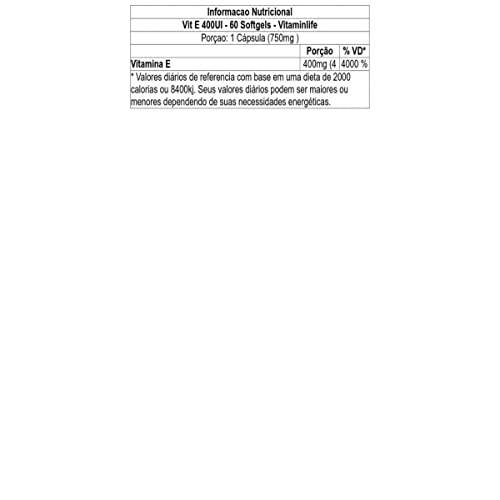 Vitamina E 400UI - 60 Softgels, VitaminLife