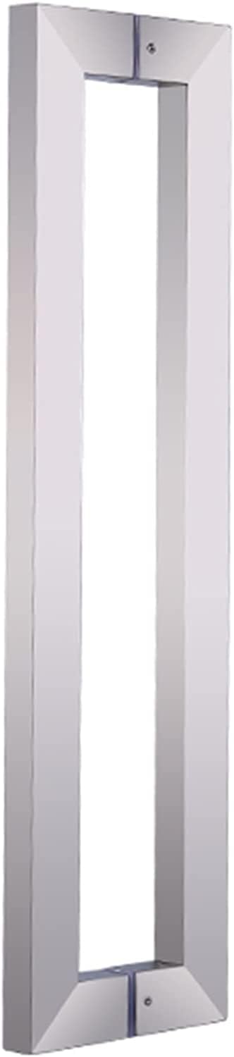 Poignée de porte coulissante en métal et verre argent double face 47 po