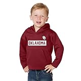 Little King NCAA Toddler Boys Polyester Performer Hoodie Sweatshirt with Team Colors-Oklahoma-Crimson-2T