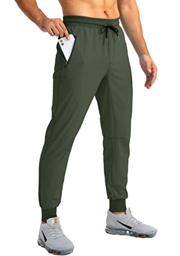 Image of Pudolla Men's Lightweight Jogger Pants Workout Running Tapered Joggers for Men with Zipper Pockets for Athletic Travel Casual