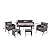 DHPM Dining Set 6-Piece Patio Outdoor, Wicker Furniture Set of 8 Rattan Chairs with Soft Cushions and Square Table,Backyard ConversationSet