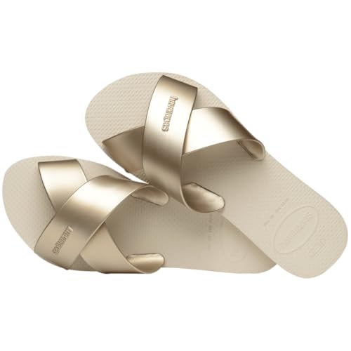 Havaianas womens Aqua Metallic Sandal Beige4