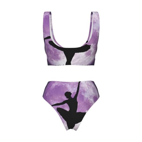 Bikini de danza para mujer con corte de pierna alta y diseño triangular de dos piezas 6