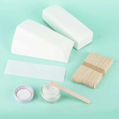 200 Pcs Large Non Woven Wax Strips and 50 Pcs Wooden Wax Sticks Kit, Body and Facial Hair Removal Waxing Strips Soft Waxing Paper Sheets - Thumbnail 4