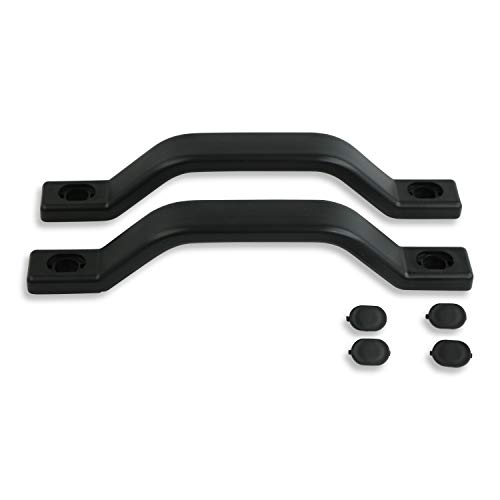Leisure Coachworks 2 Pack All Weather Plastic Grab Handle - Entry Door Assist Bar For Rv, Trailer, Camper, Motor Home, Cargo Trailer, Boat-Oem Replacement (Black) #TOP3
