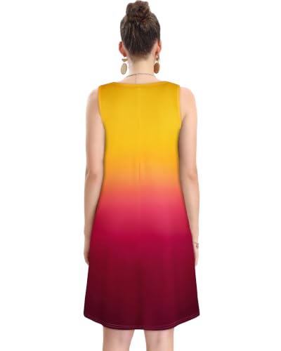 Image of elescat Women's Summer Dresses Casual Sleeveless Loose Sundress with Pocket