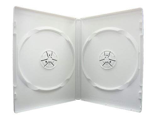 協和産業 DVDケース 2枚収納 14mm厚 100枚 白 トールケース CD/ブルーレイケースにも便利 SS-030