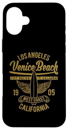 Venice Beach California Retro Vintage Surf Design Vieilli Coque pour iPhone 16 Plus