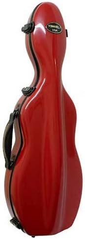 Violin Case 'Tonareli' 4/4 Full Size Burgandy Fiberglass Hard Case w/ Attachable Music Case