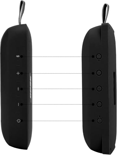 co2CREA Soft Silicone Case Replacement for Bose SoundLink Flex Bluetooth Portable Speaker (Silicone Case, Black Case)