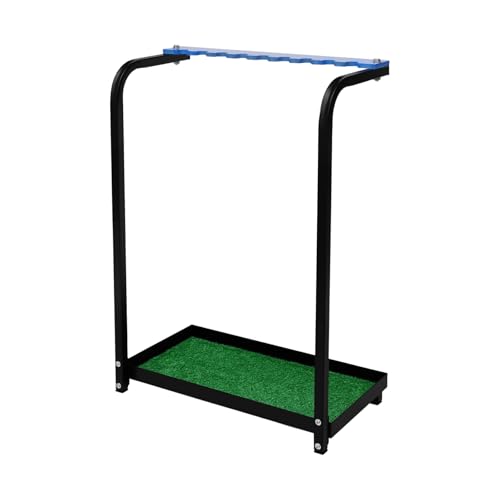 MOQNISE Golf Club Stand 9-Hole Golf Clubs Rack Holder with Base Plate and Non-Slip Feet, Holds 9 Clubs, Golf Club Display Holder Golf Club Holder Stand for Indoor Home Office Club