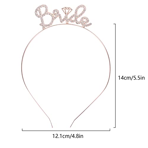 Bride to Be Headband, Hen Party Bride Headband, Bride to Be Tiara for Bachelorette Party Bridal Shower, Rose Gold - Image 2