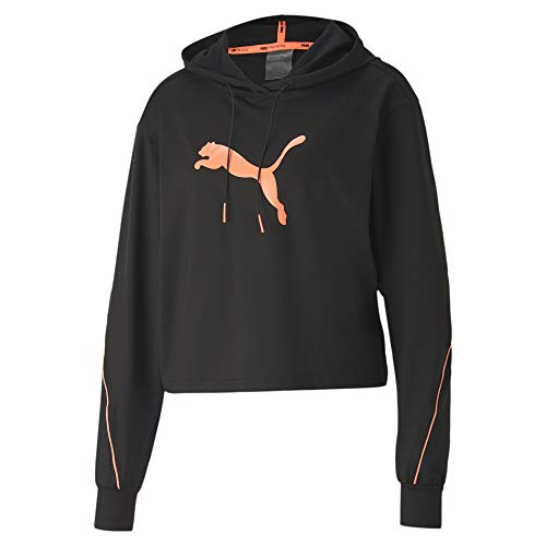 PUMA Pearl Hoodie Fleece Women Black/Pink - L - Sweaters Sweater