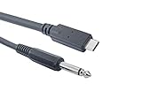 Effintone 24-Bit USB Audio Interface Adapter Cable for Electric Guitar and Bass (Compatible with Mac, Macbook, 1/4' 6.35mm Plug to USB-C Type-C, USB 2.0)