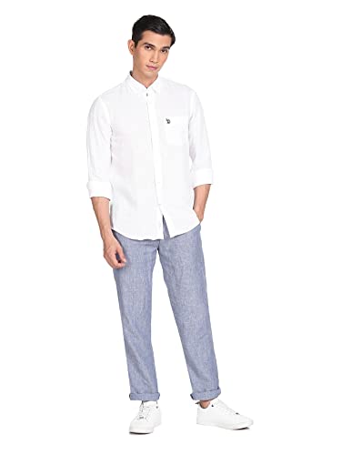 Image of U.S. Polo ASSN. Men's Solid Linen Tailored Fit Button Down Casual Shirt