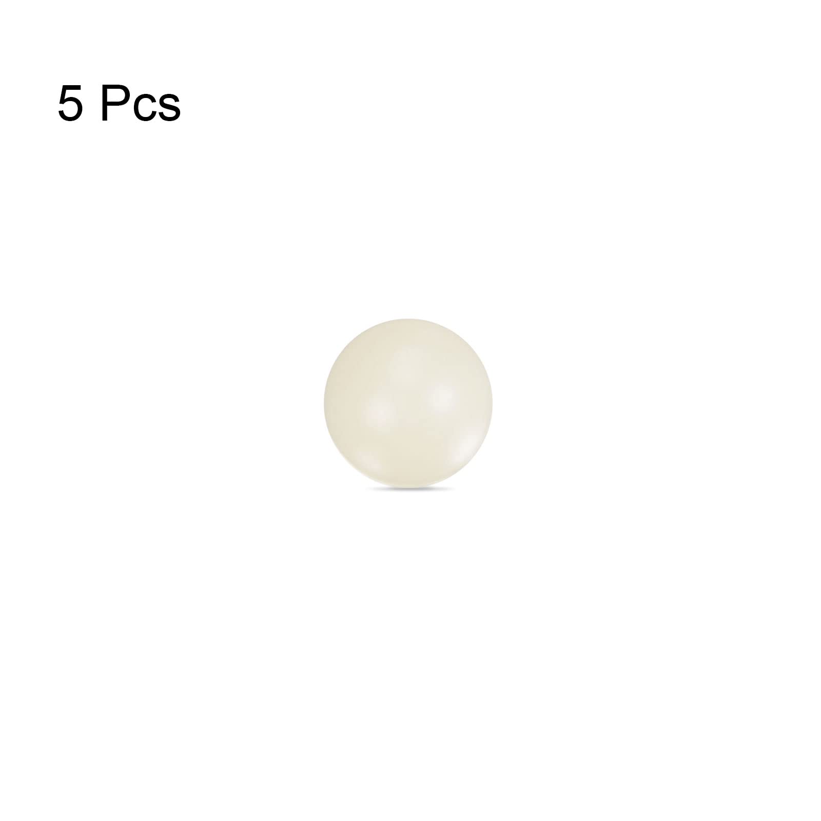 sourcing map 5uds PA Nylon Sólido Plástico Bolas 9mm G3 Precisión Rodamiento Bola