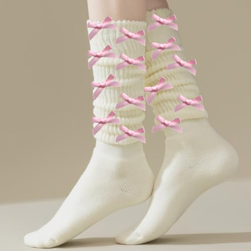 Image of 30pcs Bow Charms for Socks Mini Ribbon Bow Junk Socks Charms Brooch Pins Girly Y2K Decorative Pins for Shoes Shirts Hats Socks Gloves Crafts Coquette Safety Pins Accessories Bulk (Pink)