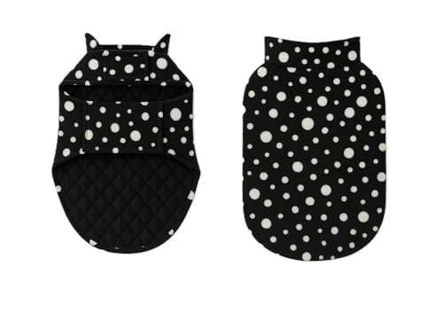 Image of The Pets Company Dog Winter Coat Jacket, Clothes, Windproof, Light Weight, Washable, Ultra Warm Thick Fleece Lined Dog Vest for Cold Weather Protection, (Polka Black Cherry, Medium - 18 Inch)