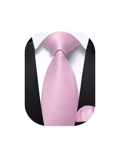 Image of Barry.Wang Boys Ties Pre-Tied Satin Solid Color Kids Tie Pocket Square Set Adjustable Formal Necktie Graduation School