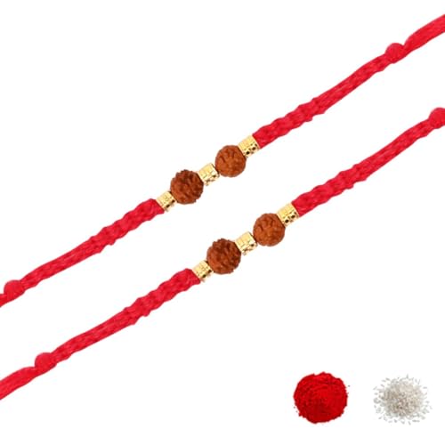 Image of I Jewels Design Rakhi With Roli Chawal & Rakshabandhan Card For Bro /Brother /Bhai