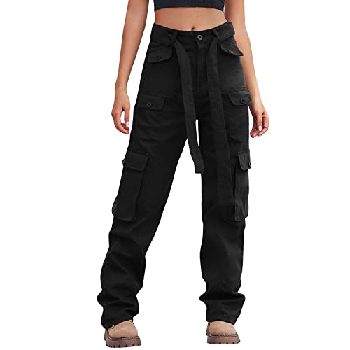 Pantalones de trabajo elásticos para mujer, ropa profesional, tela de verano, ajuste regular, cintura elástica, para viajes, pantalones deportivos elegantes, Negro, S