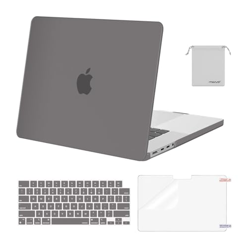 Image of MOSISO Compatible with MacBook Pro 16 inch Case 2025 2024 2023 2022 2021 M4 M3 M2 M1 A3403 A3186 A2991 A2780 A2485 Pro Max, Plastic Hard Shell&Keyboard Cover&Screen Film&Storage Bag, Gray