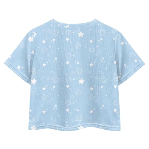 Image of Kids T Shirt Short Sleeve Crop Tops for Girls Summer Clothes Pullover Tees Shirt 5-14
