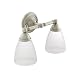 Moen YB2262BN Brantford 2-Light Dual-Mount Bath Bathroom Vanity Fixture with Frosted Glass, Brushed Nickel