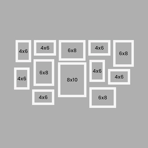Image of Family Photo Frame Set of 12 for Wall Decor, Wooden Finish Collage Picture Frames for Living Room, Bedroom, Multi-Size Wall Hanging Gallery Frame Set, (7 Set 4x6, 4 Set 6x8, 1 Set 8x10 Inch)