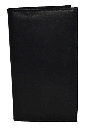 Leatherboss Genuine Leather Checkbook cash credit card holder 3 in 1 wallet for men women, Black4