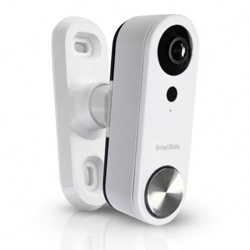 SplashNColor Adjustable Wall Mount Compatible with SimpliSafe Doorbell Latest Gen Camera Home Security System Secure Mount to Optimize Viewing Angle Easy Install Kit & Outdoor Safe