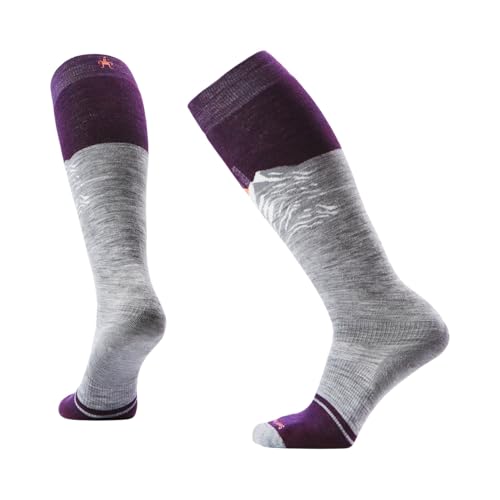 Smartwool, Women's, Snowboard Targeted Cushion Valley Sunset Over The Calf Socks, Light Gray, Medium