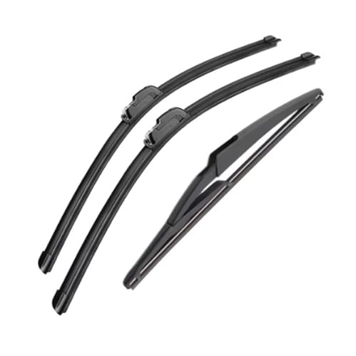 limpiaparabrisas de coche Escobillas de limpiaparabrisas delanteras y traseras para Dacia Sandero MK2 2012 Juego completo de escobillas Accesorios Gancho