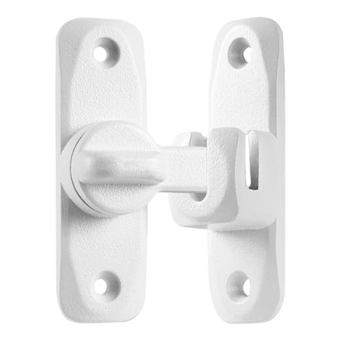 Image of INIRET 3 Packs Matte White 90 /180 Degree Barn Door Latches, Zinc Alloy Right Angle Gate Lock, Flip Door Latch Hardware, Security Sliding Door Lock for Cabinets, Bathroom, Barn Door